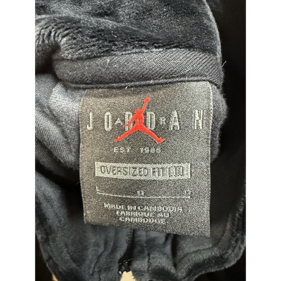 Jordan Track Jacket Mens Large Black Velour Full Zip Oversized Fit Basketball - Picture 7 of 7